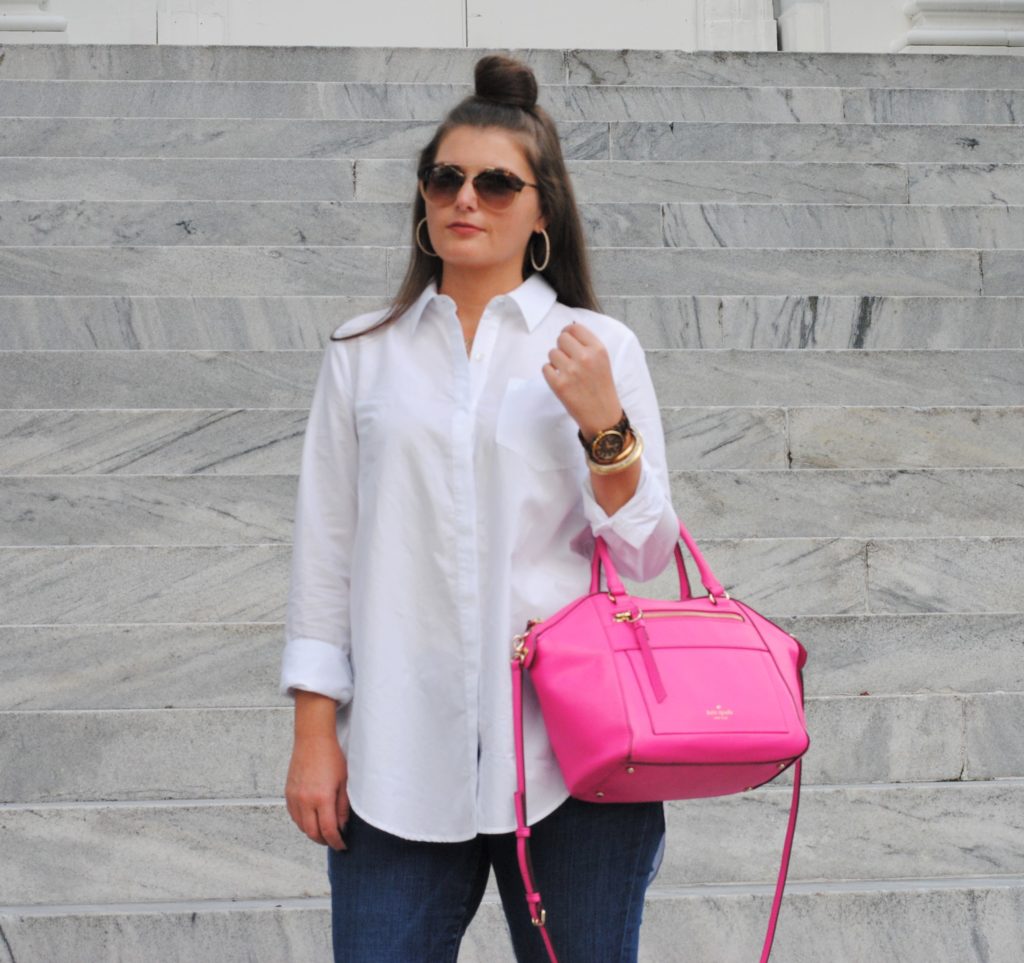 Classic Uniform White blouse and denim