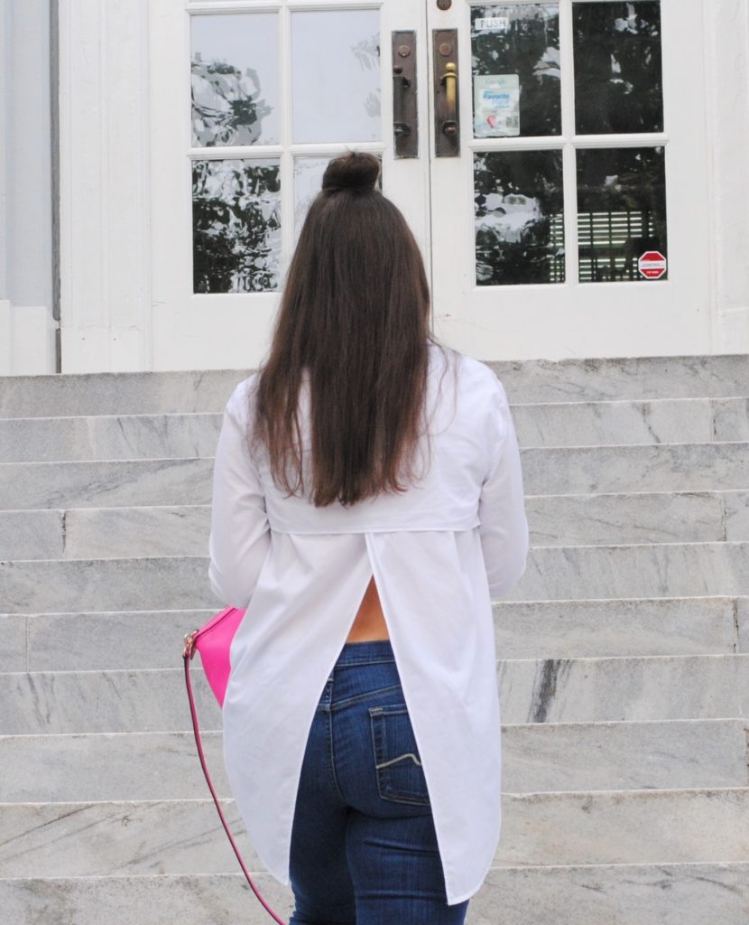 Classic Uniform White blouse and denim