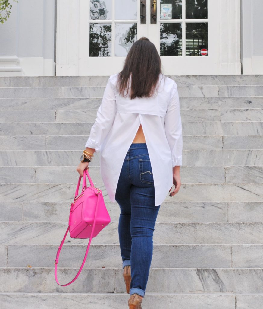 Classic Uniform White blouse and denim