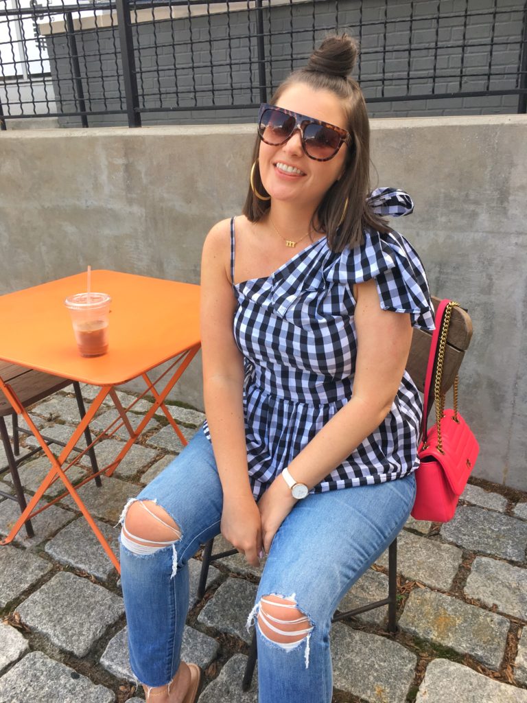 Summer Fashion: Black and White Gingham and Slim Boy Jeans @julia.marie.b