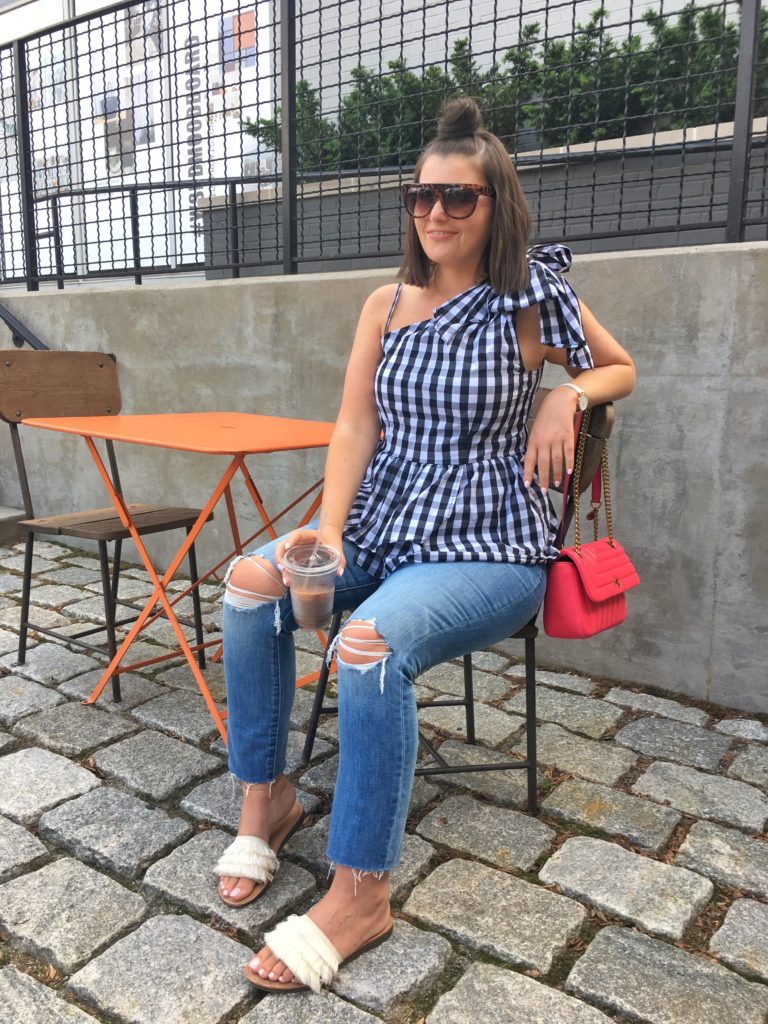 Summer Fashion: Black and White Gingham and Slim Boy Jeans @julia.marie.b