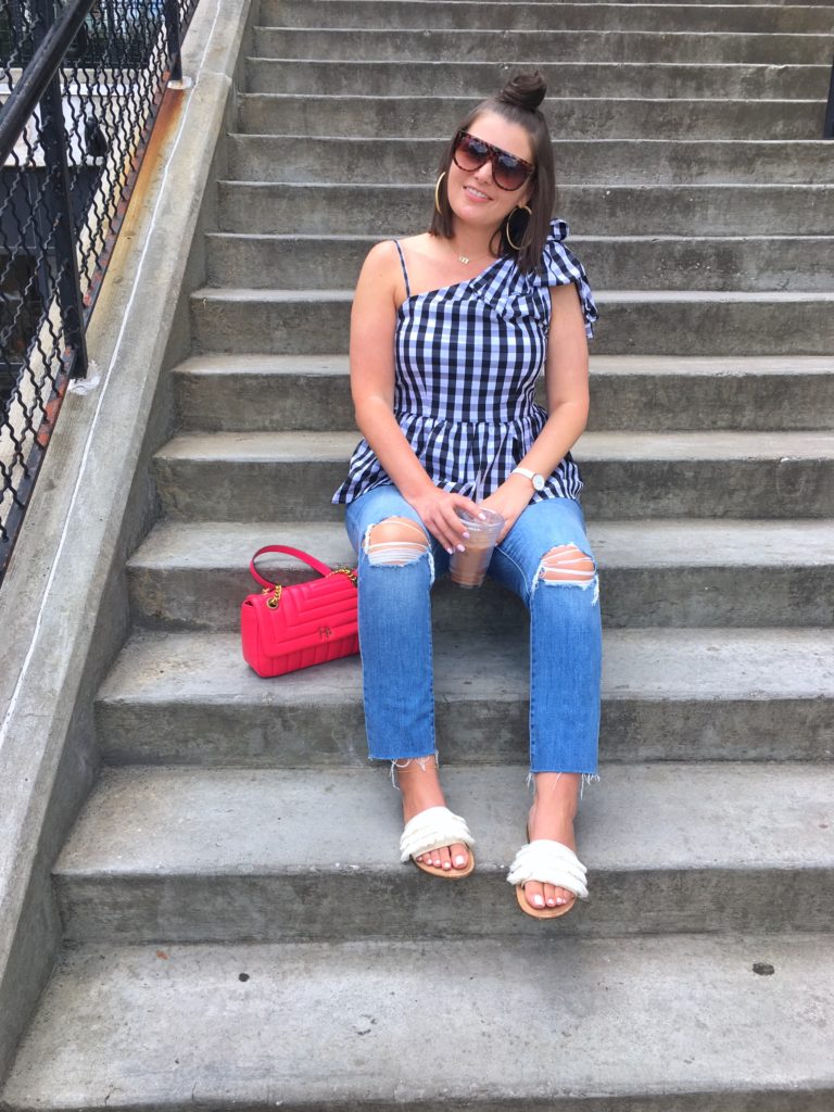 Summer Fashion: Black and White Gingham and Slim Boy Jeans @julia.marie.b