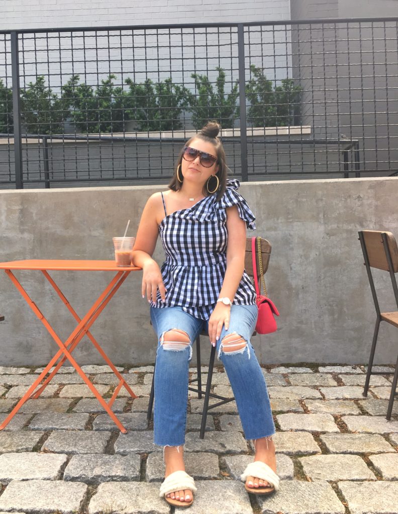 Summer Fashion: Black and White Gingham and Slim Boy Jeans @julia.marie.b