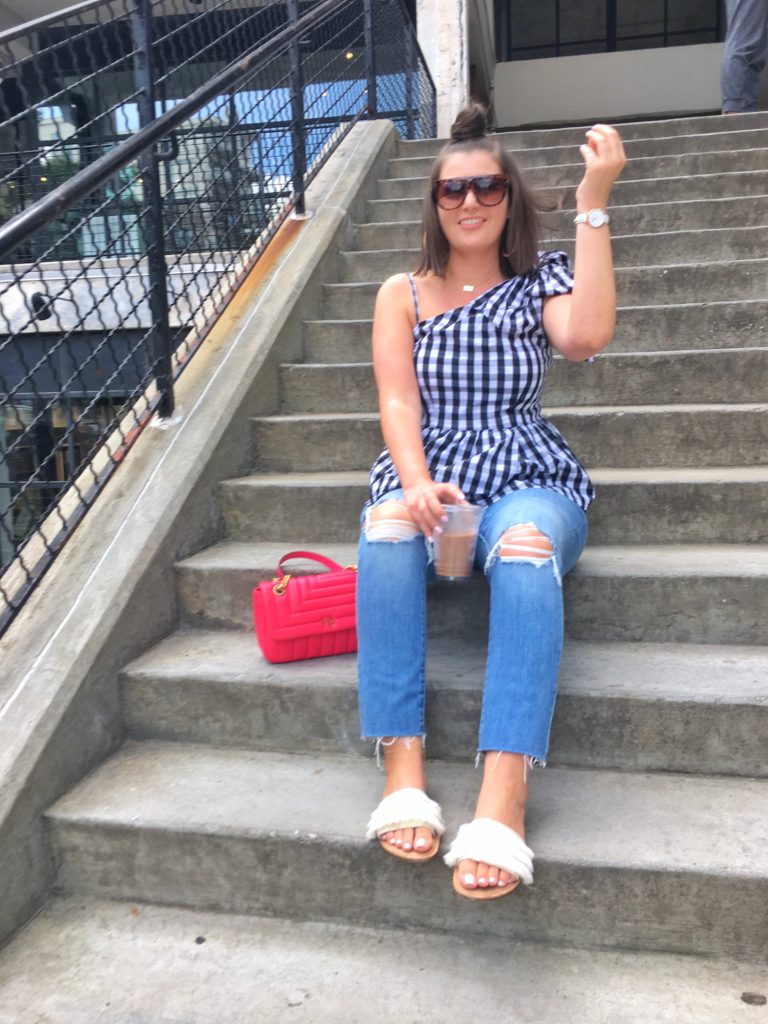 Summer Fashion: Black and White Gingham and Slim Boy Jeans @julia.marie.b