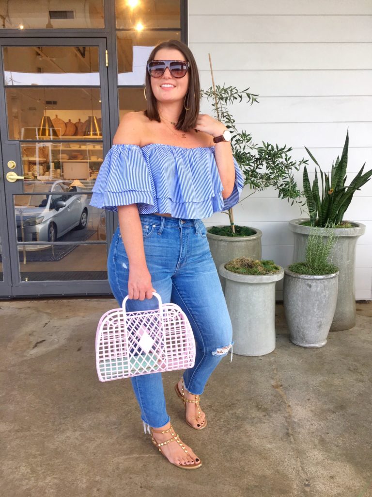 Summer Fashion: Jeans and OTS Top @julia.marie.b