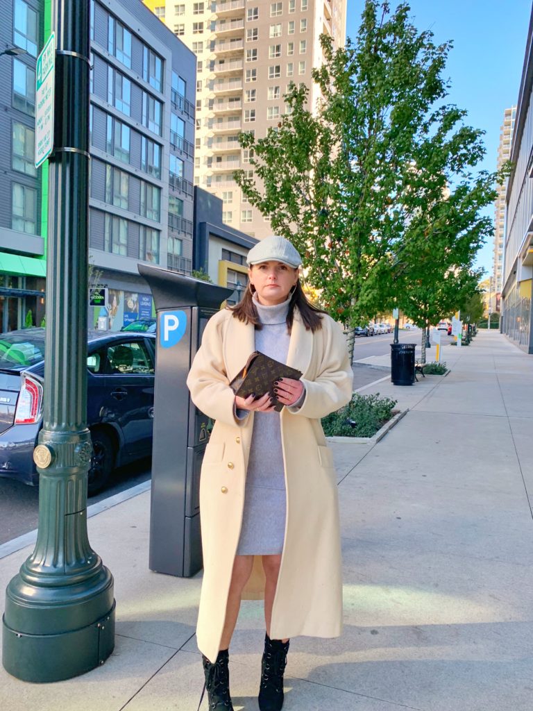 WINTER FASHION: SWEATER DRESS, OVERSIZED COAT AND BOOTIES @julia.marie.b