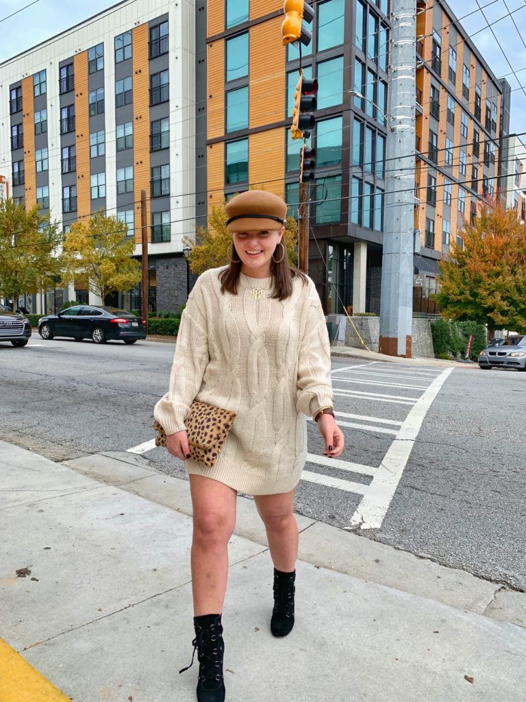 FALL FASHION: CABLE KNIT SWEATER DRESS @julia.marie.b