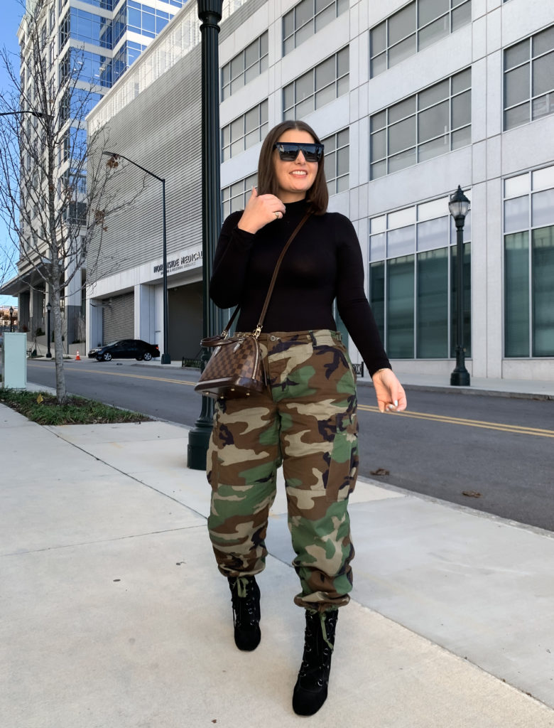 WHEN IN DOUBT, THRIFT IT!  FALL STREET STYLE OUTFIT: MILITARY CAMO PANTS