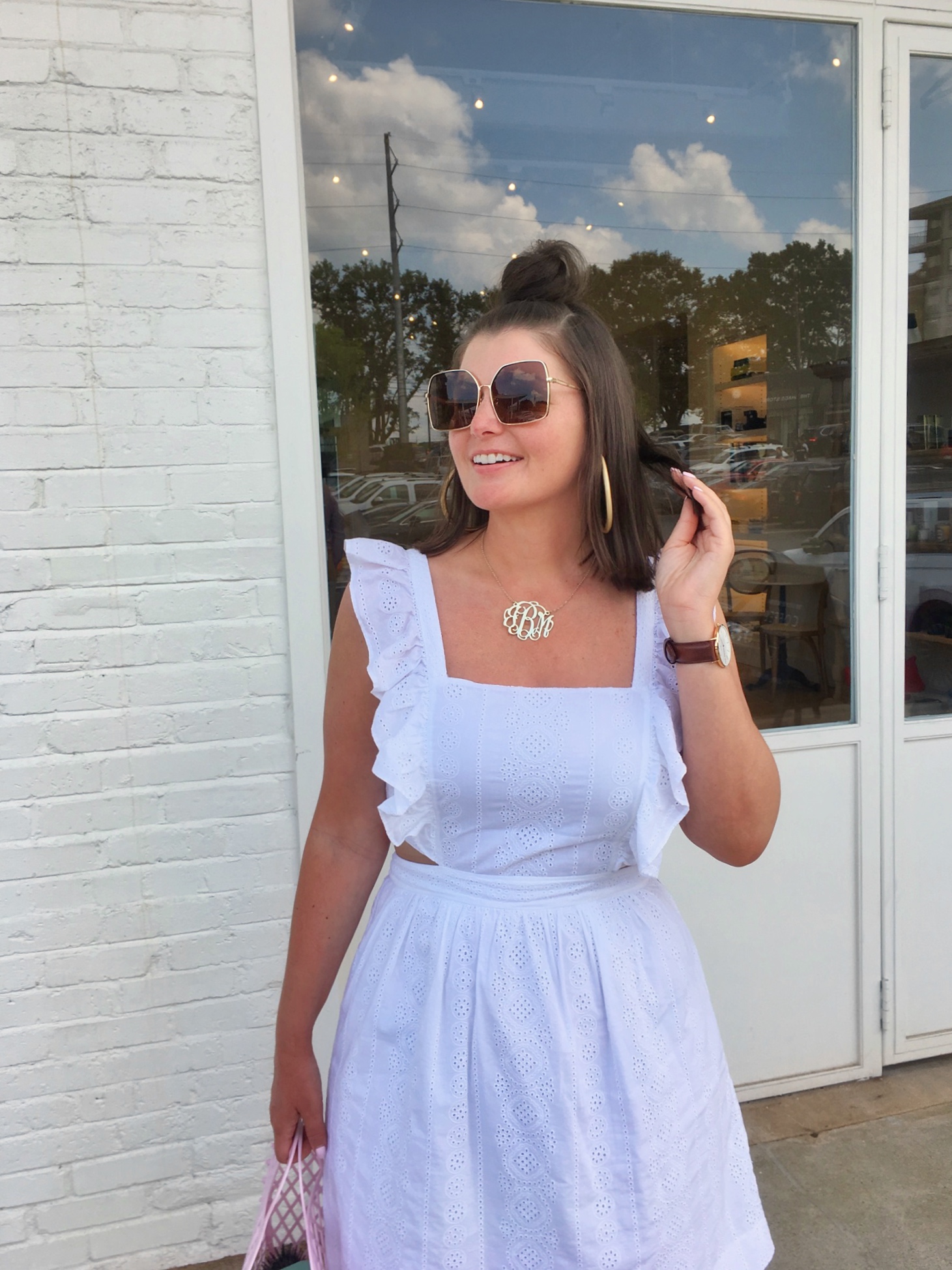 Summer Fashion: White Eyelet Dress